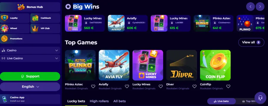 Rooks bet app